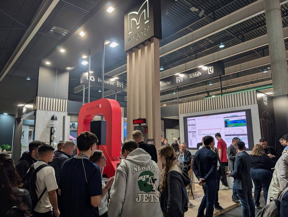 Visitors on the Martin Audio stand at ISE, at the front of Hall 7