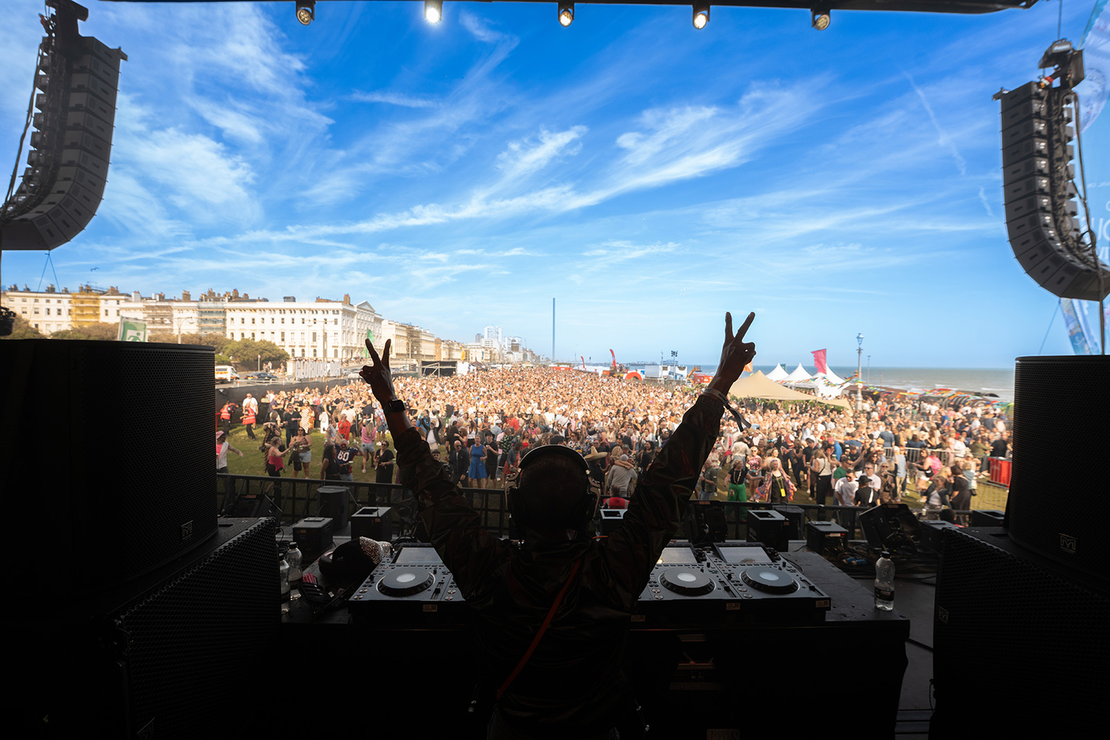 Martin Audio WPC line arrays at the Glorious Day festival on Brighton seafront
